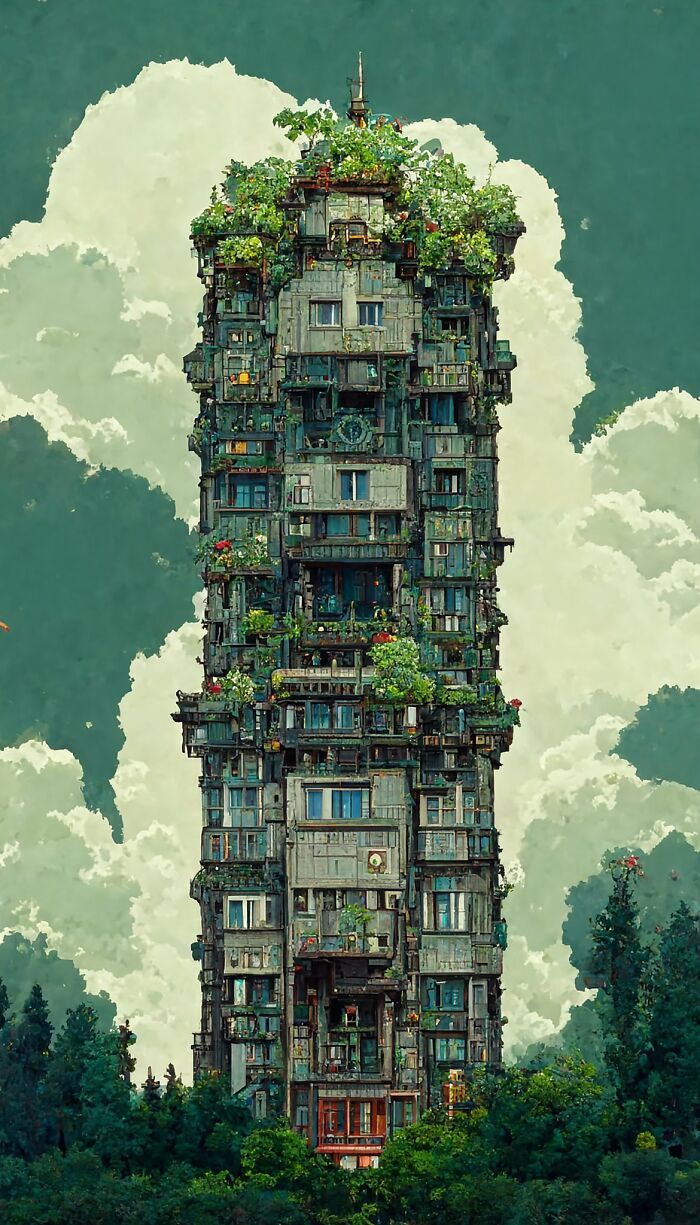 27 pinturas de edifícios geradas por rede neural por este artista 10