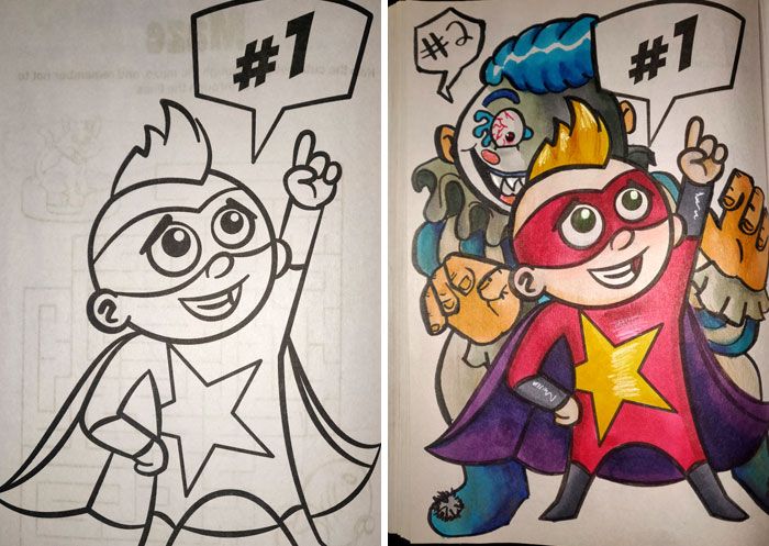 47 vezes em que adultos improvisaram e arruinaram livros de colorir para crianças 34