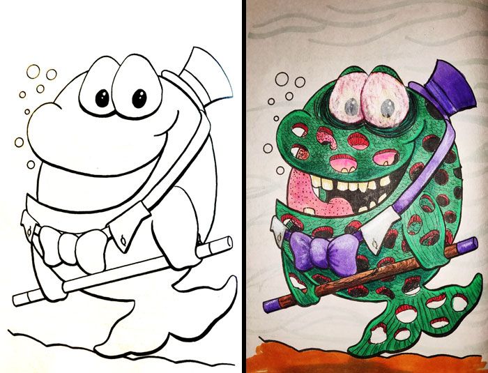47 vezes em que adultos improvisaram e arruinaram livros de colorir para crianças 42