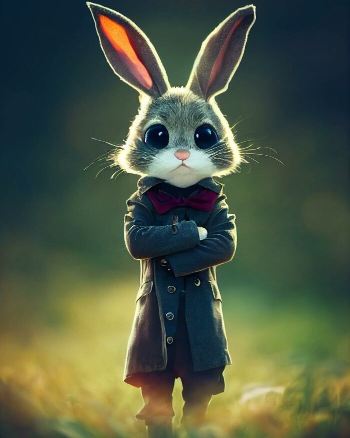 Artista cria imagens fofas e engraçadas de animais vestindo roupas (44 fotos) 2