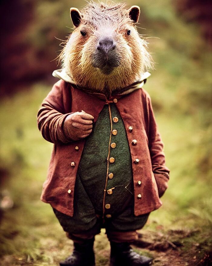 Artista cria imagens fofas e engraçadas de animais vestindo roupas (44 fotos) 15