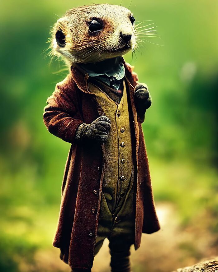 Artista cria imagens fofas e engraçadas de animais vestindo roupas (44 fotos) 20