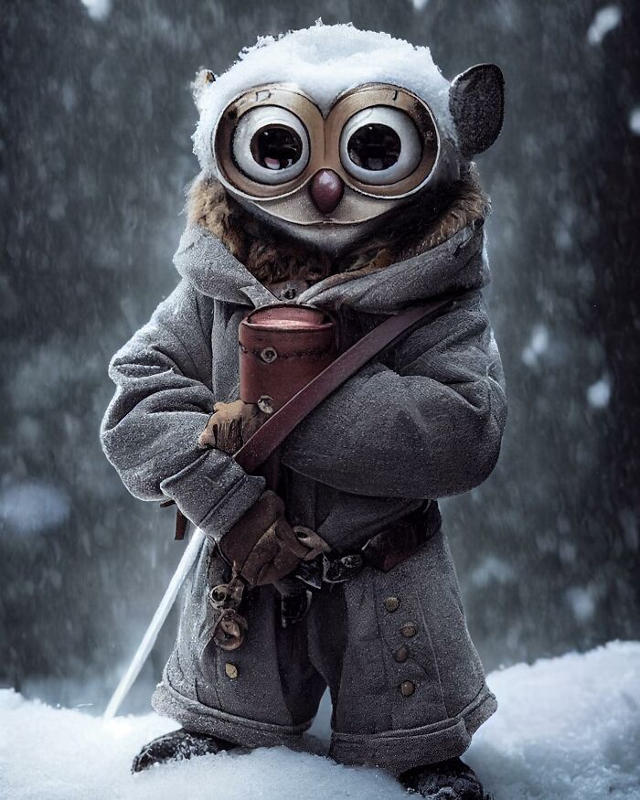 Artista cria imagens fofas e engraçadas de animais vestindo roupas (44 fotos) 23