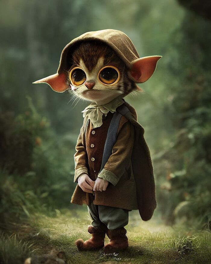 Artista cria imagens fofas e engraçadas de animais vestindo roupas (44 fotos) 26