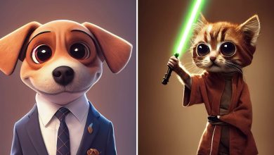 Artista cria imagens fofas e engraçadas de animais vestindo roupas (44 fotos) 40
