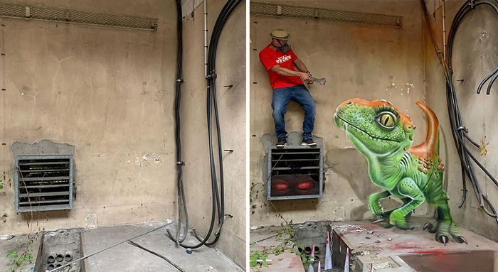 Artista de rua francês pinta grafite 3D e não é para os fracos de coração (26 fotos) 7