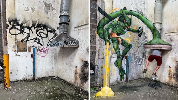 Artista de rua francês pinta grafite 3D e não é para os fracos de coração (26 fotos) 24