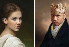 Artista francês cria retratos de celebridades modernas como se vivessem no passado (30 fotos) 3