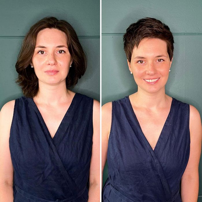 34 mulheres antes e depois de cortar o cabelo por Kristina Katsabina 10