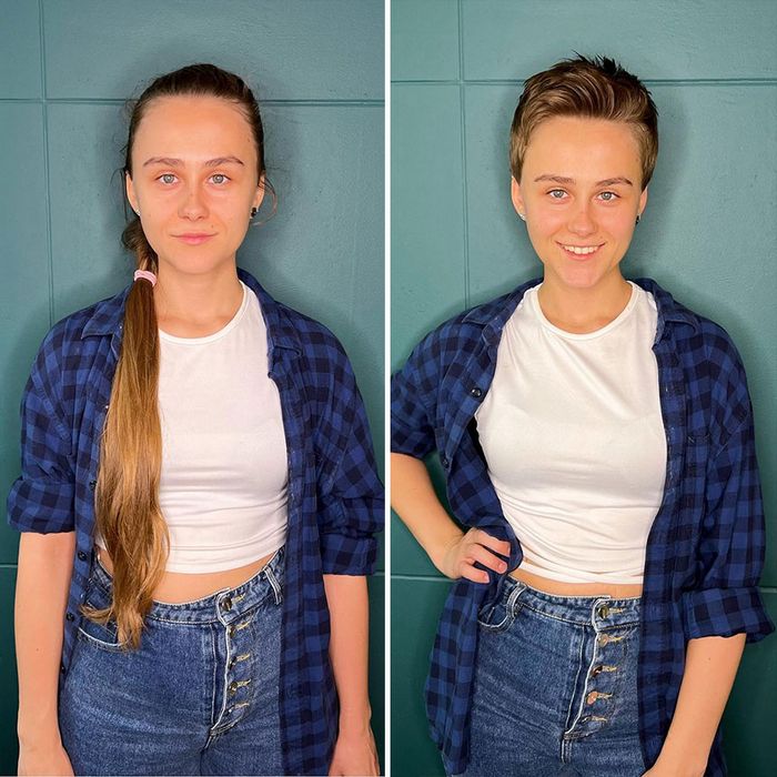 34 mulheres antes e depois de cortar o cabelo por Kristina Katsabina 34