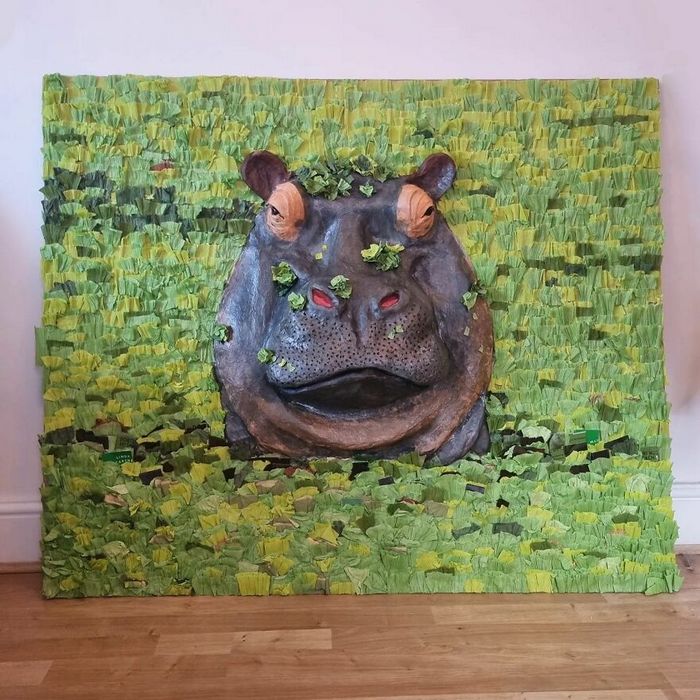 Artista transforma papelão e outros materiais descartados em impressionantes esculturas realistas de animais (22 fotos) 13