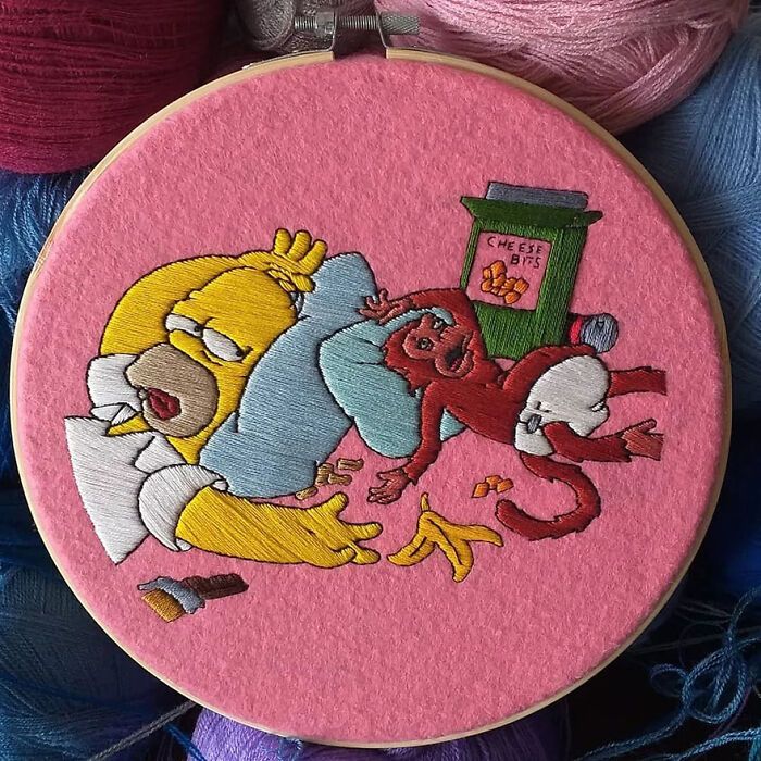 42 cenas dos Simpsons recriadas com bordados 1