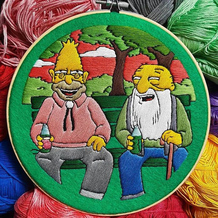 42 cenas dos Simpsons recriadas com bordados 3