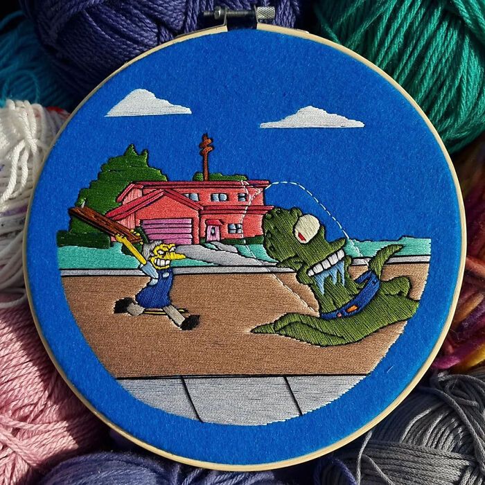42 cenas dos Simpsons recriadas com bordados 25