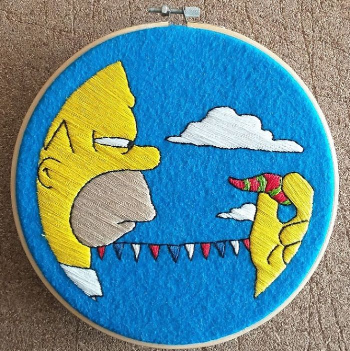 42 cenas dos Simpsons recriadas com bordados 34