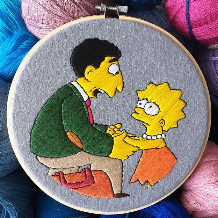 42 cenas dos Simpsons recriadas com bordados 35