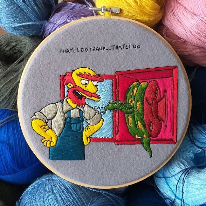 42 cenas dos Simpsons recriadas com bordados 37