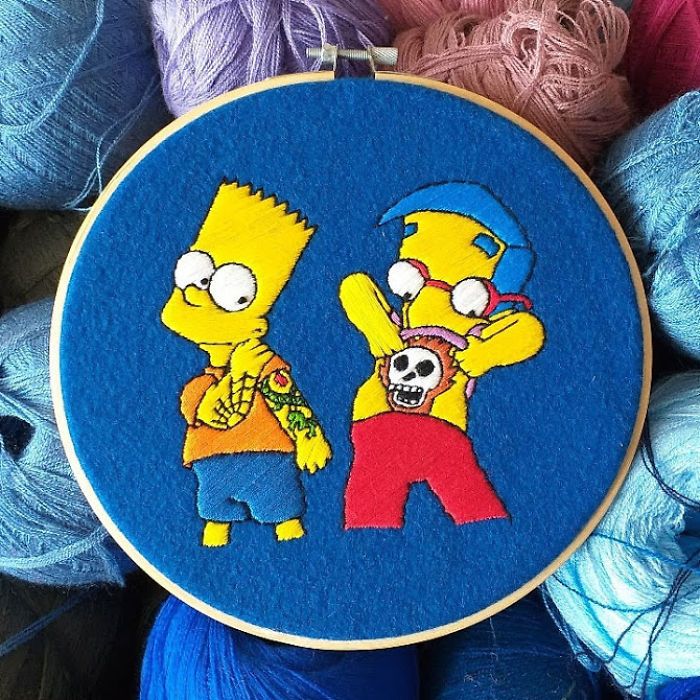 42 cenas dos Simpsons recriadas com bordados 38