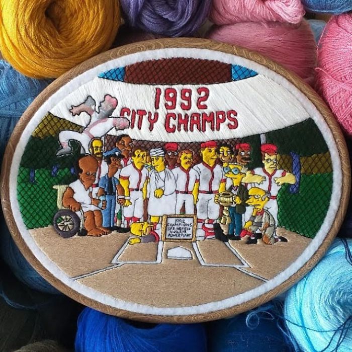 42 cenas dos Simpsons recriadas com bordados 39