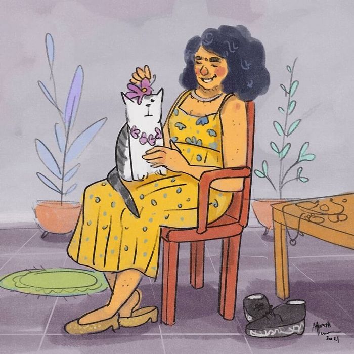 16 ilustrações sobre a vida na quarentena com um gato 4