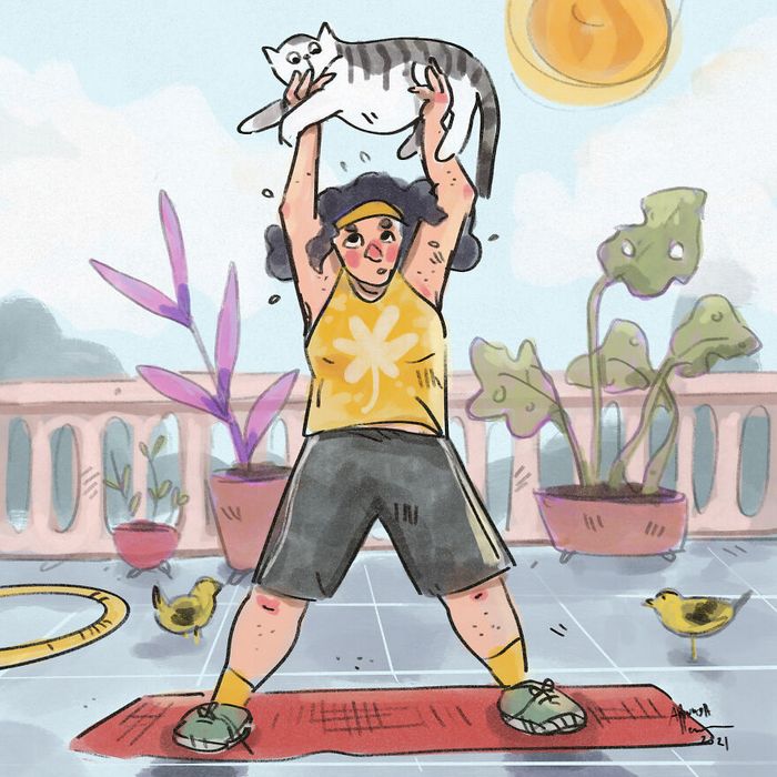 16 ilustrações sobre a vida na quarentena com um gato 8