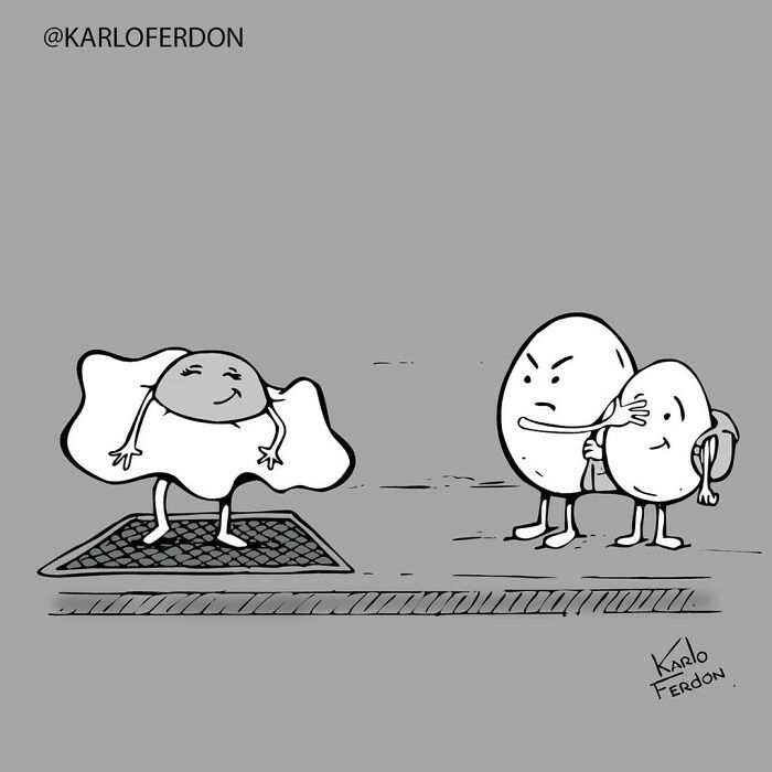 Artista faz quadrinhos humorísticos de um painel sem usar uma única palavra (30 fotos) 24