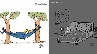 Artista faz quadrinhos humorísticos de um painel sem usar uma única palavra (30 fotos) 44