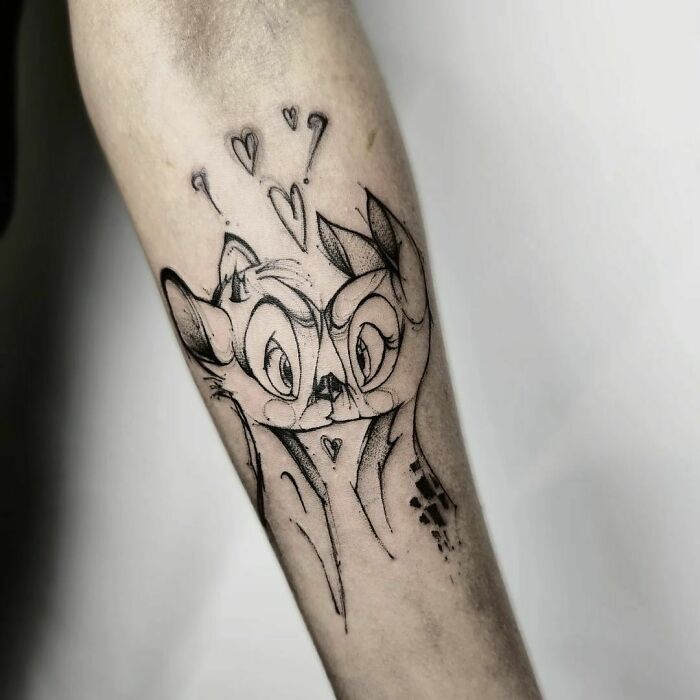 45 ideias de tatuagens de desenhos animados de todos os tempos 37