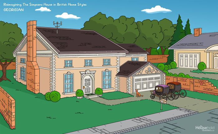 Reimaginando a casa dos Simpsons em 8 estilos domésticos britânicos 2