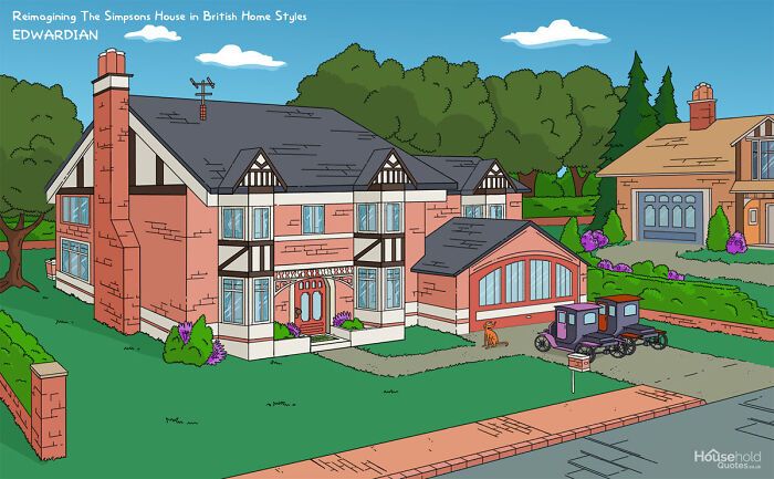 Reimaginando a casa dos Simpsons em 8 estilos domésticos britânicos 3