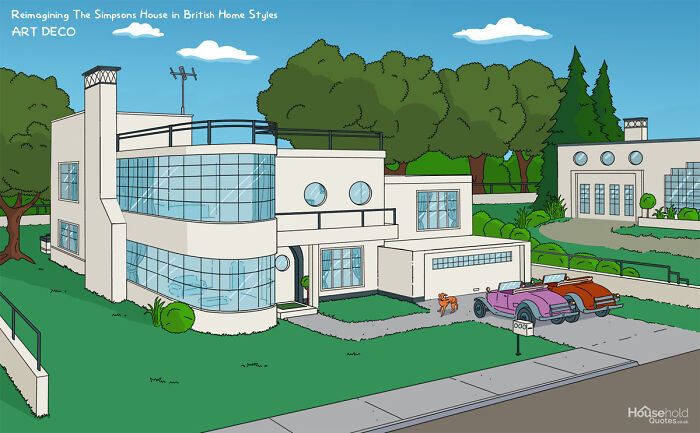 Reimaginando a casa dos Simpsons em 8 estilos domésticos britânicos 4
