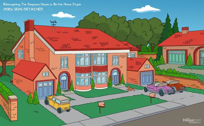 Reimaginando a casa dos Simpsons em 8 estilos domésticos britânicos 5