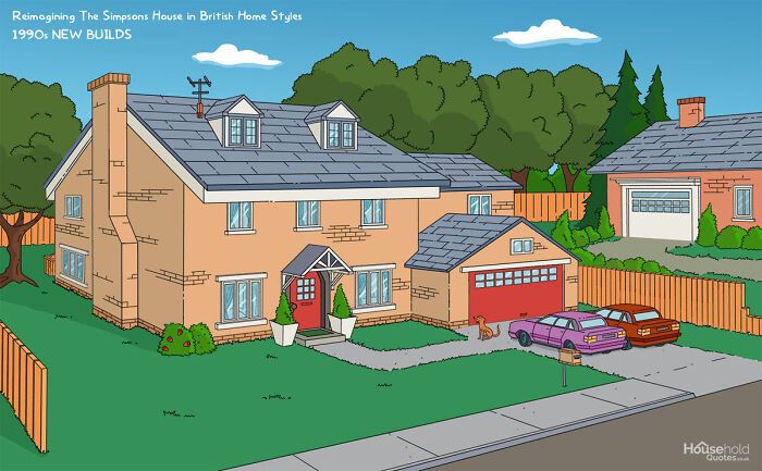 Reimaginando a casa dos Simpsons em 8 estilos domésticos britânicos 7