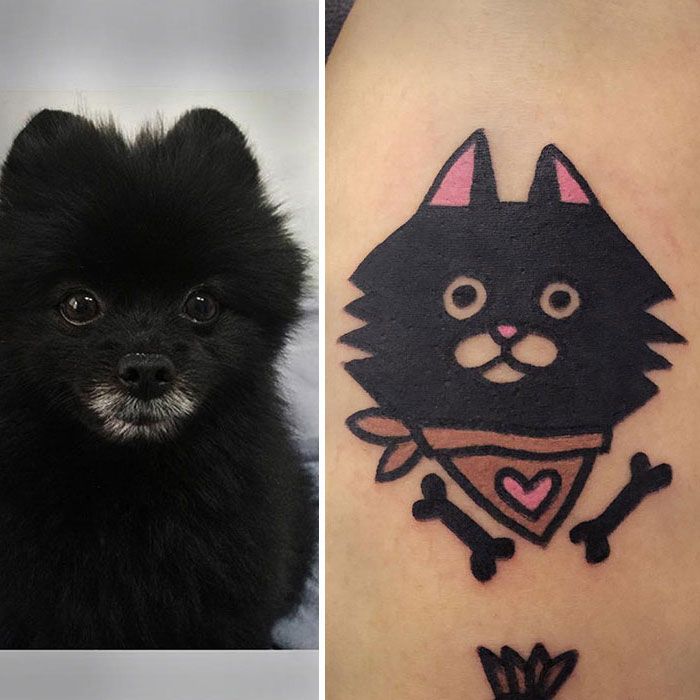 Artista cria tatuagens divertidas estilo desenhos animados, com inspiração em animais de estimação e brinquedos infantis (36 fotos) 12