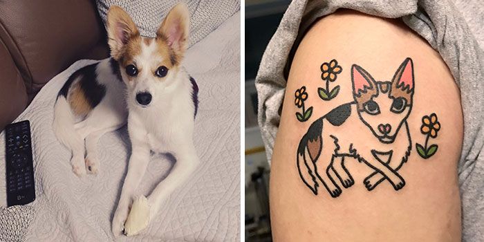 Artista cria tatuagens divertidas estilo desenhos animados, com inspiração em animais de estimação e brinquedos infantis (36 fotos) 15