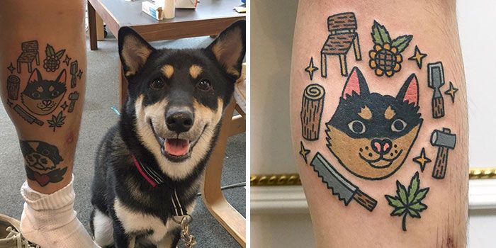 Artista cria tatuagens divertidas estilo desenhos animados, com inspiração em animais de estimação e brinquedos infantis (36 fotos) 27