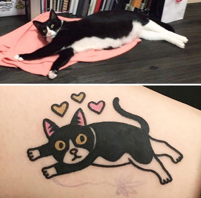 Artista cria tatuagens divertidas estilo desenhos animados, com inspiração em animais de estimação e brinquedos infantis (36 fotos) 30