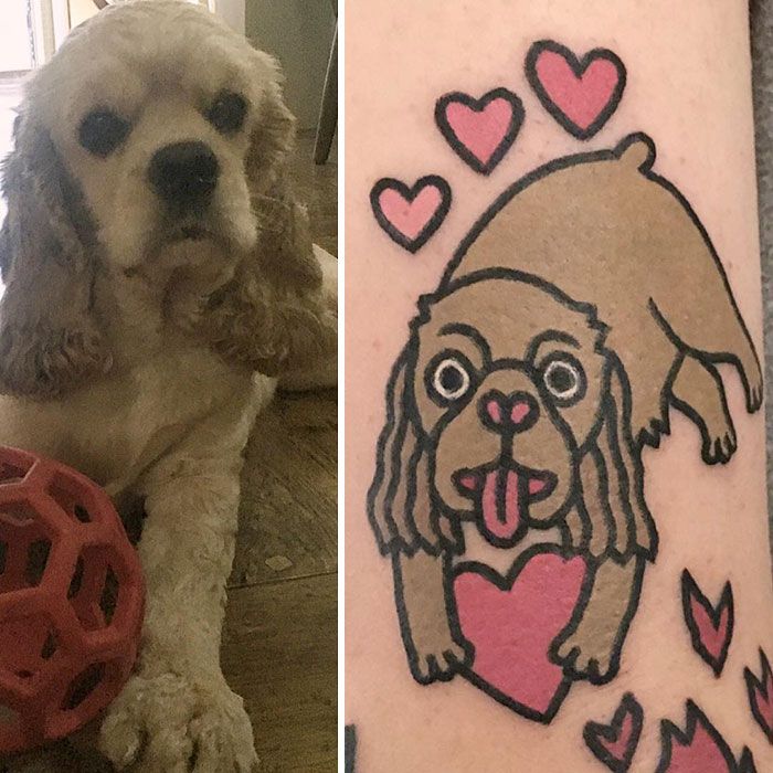 Artista cria tatuagens divertidas estilo desenhos animados, com inspiração em animais de estimação e brinquedos infantis (36 fotos) 31