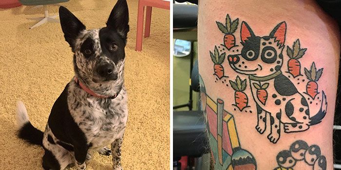 Artista cria tatuagens divertidas estilo desenhos animados, com inspiração em animais de estimação e brinquedos infantis (36 fotos) 33