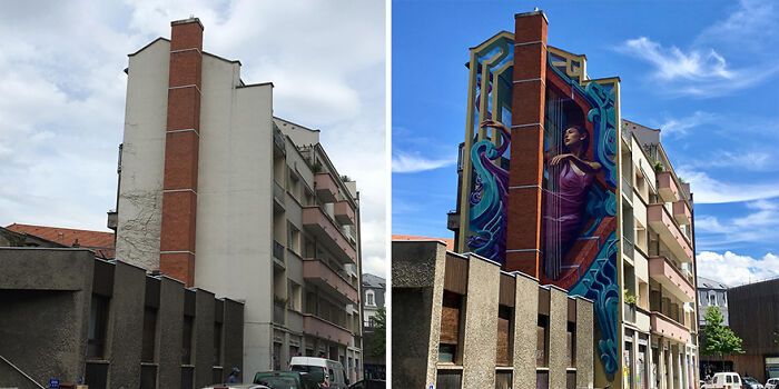 Este artista pinta murais em paredes e lhes dá uma nova vida (30 fotos) 2