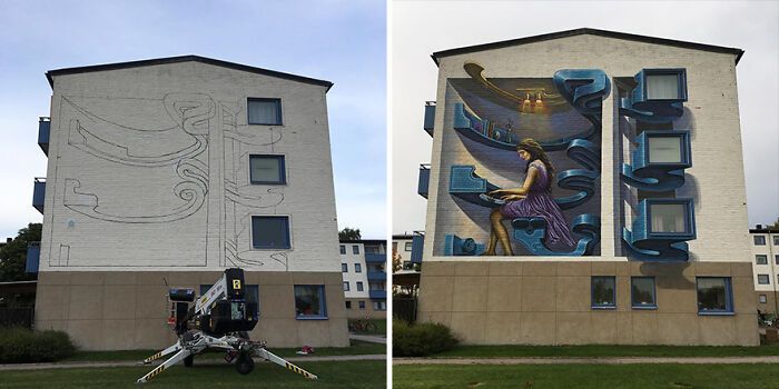 Este artista pinta murais em paredes e lhes dá uma nova vida (30 fotos) 6