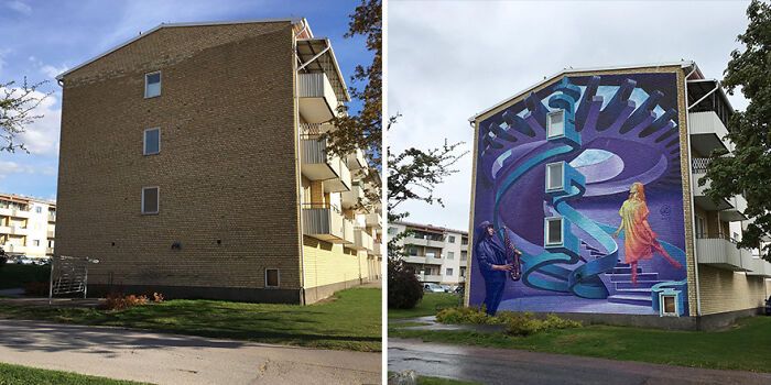 Este artista pinta murais em paredes e lhes dá uma nova vida (30 fotos) 12