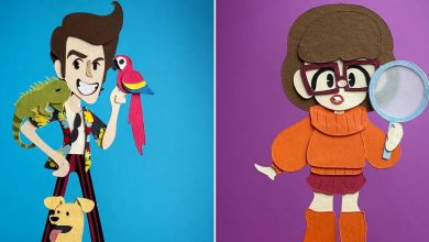 26 personagens populares para cada letra do alfabeto com arte em papel 17