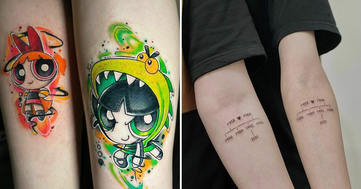 42 tatuagens de irmão e irmã que ficariam incompletas sem a outra