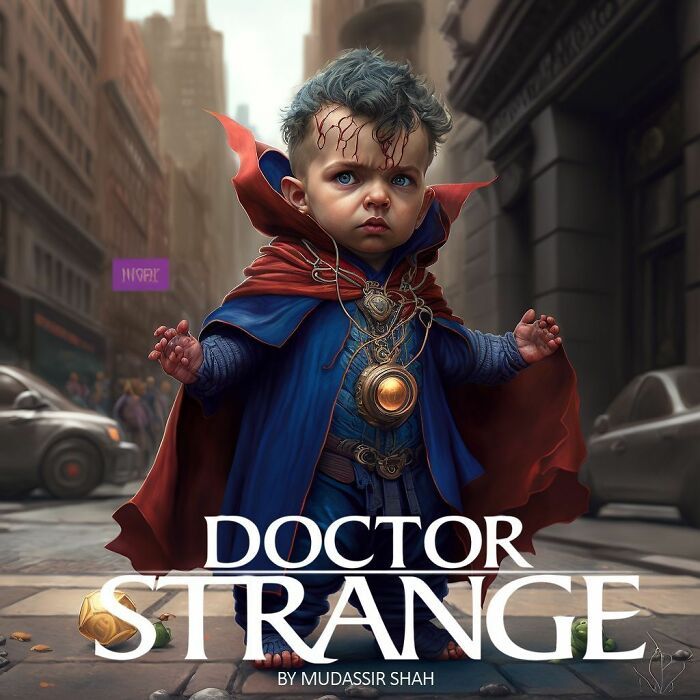 40 transformações de personagens da cultura pop em bebês adoráveis graças à tecnologia AI 14