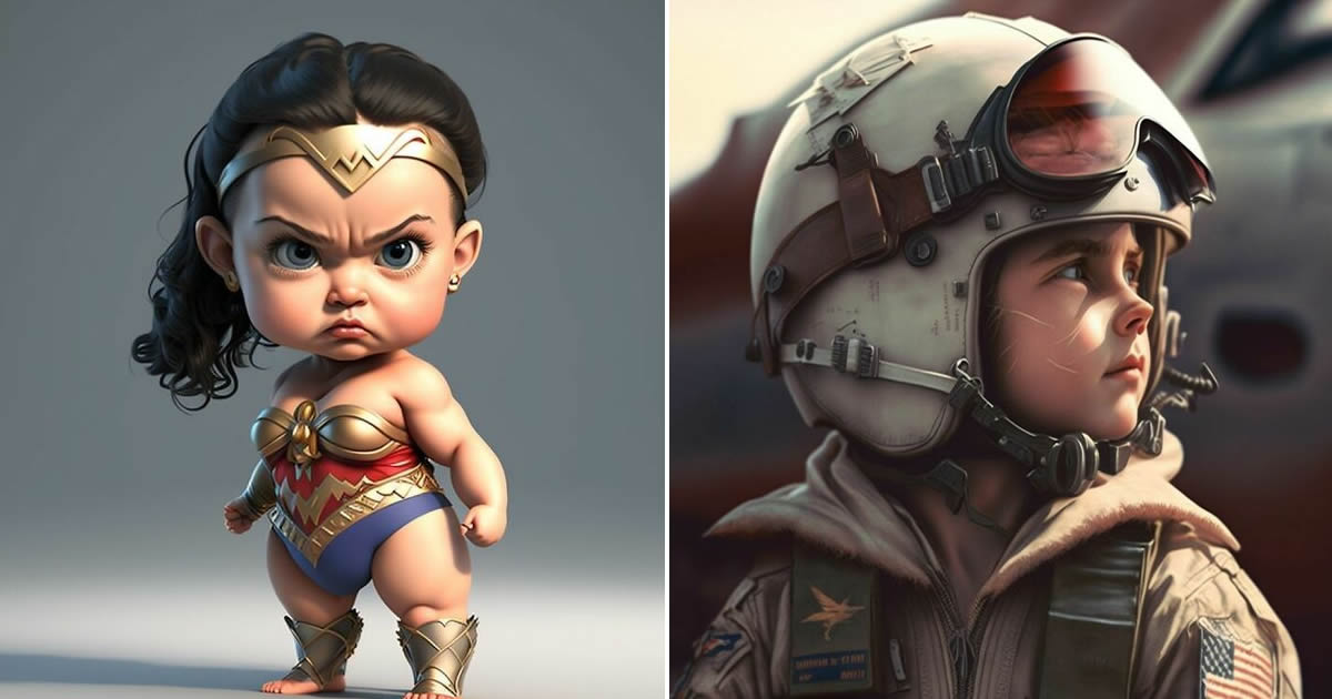 40 transformações de personagens da cultura pop em bebês adoráveis graças à tecnologia AI