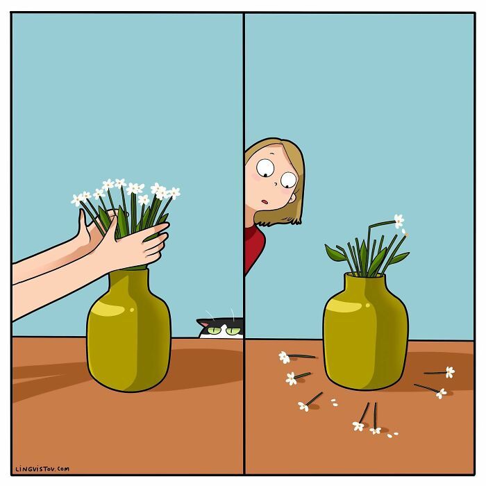 A vida cotidiana ao lado de um gato em 38 fotos - Uma representação perfeita por este artista 11