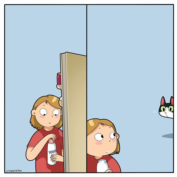 A vida cotidiana ao lado de um gato em 38 fotos - Uma representação perfeita por este artista 19