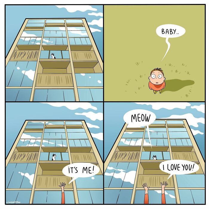 A vida cotidiana ao lado de um gato em 38 fotos - Uma representação perfeita por este artista 21