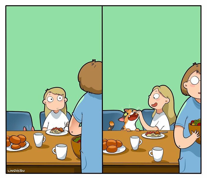 A vida cotidiana ao lado de um gato em 38 fotos - Uma representação perfeita por este artista 37